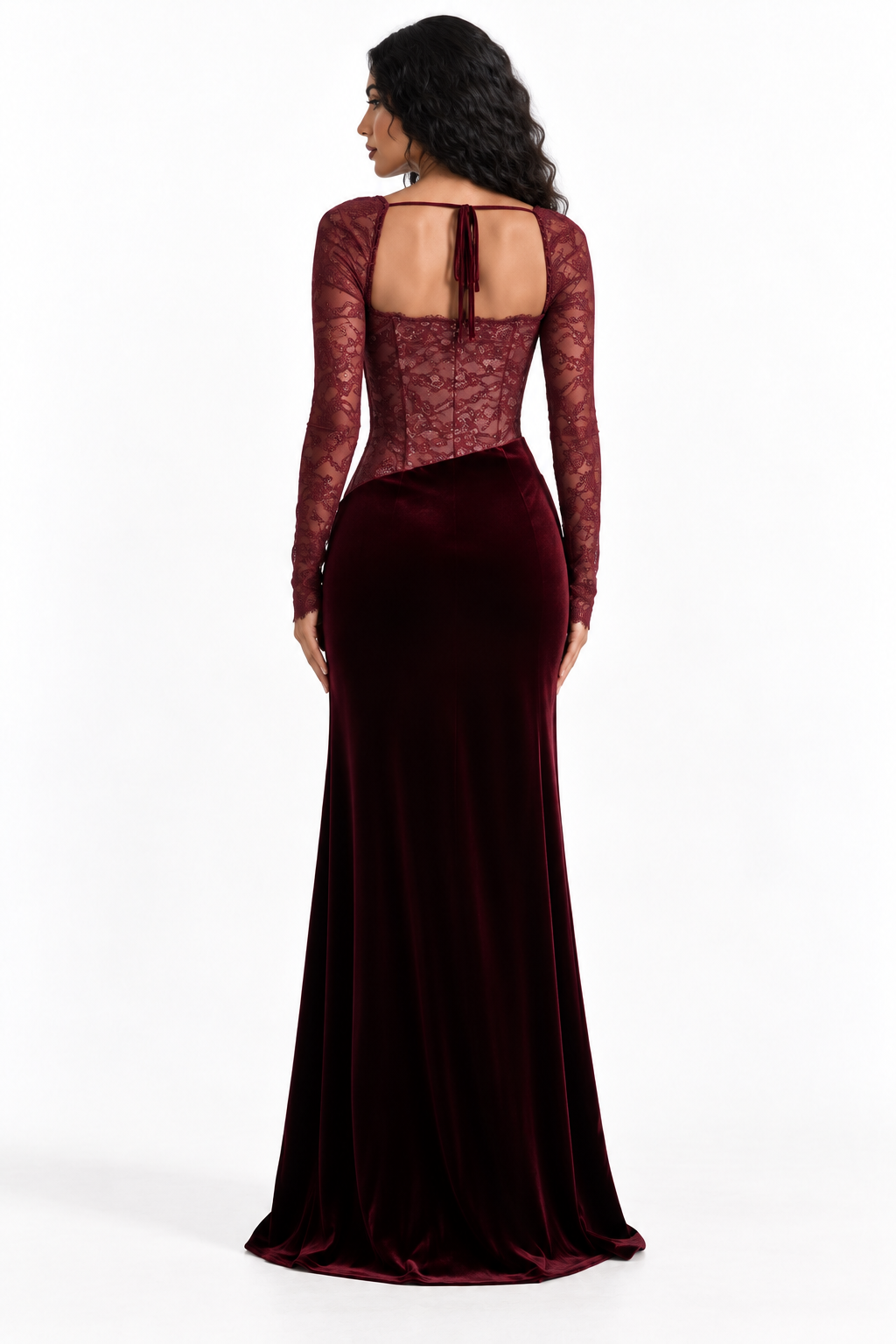 Lace Corset Velvet Draped - Elegance