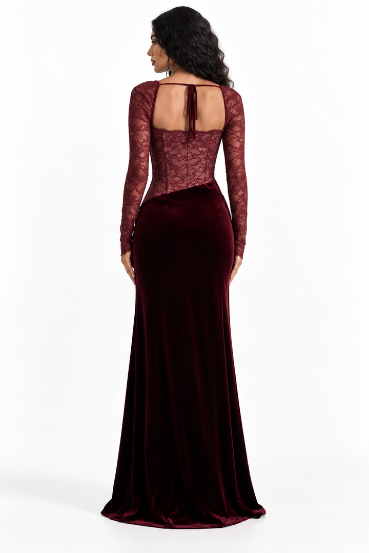 Lace Corset Velvet Draped - Elegance