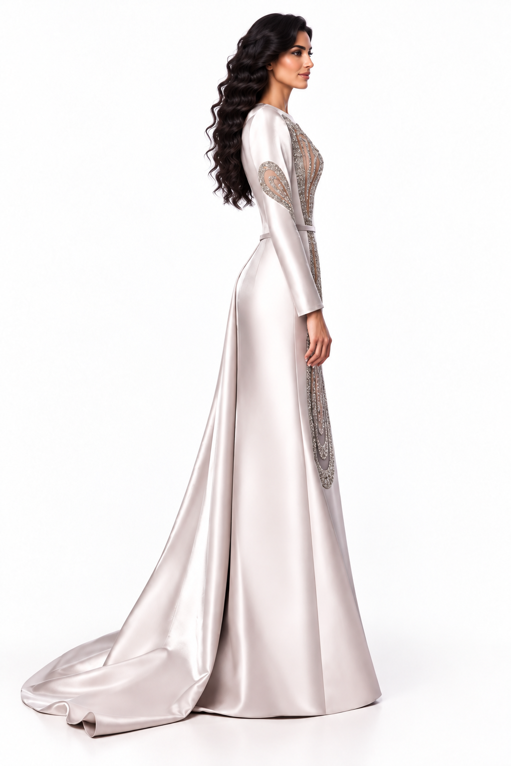 Crystal Paisley Satin Evening - Lumina