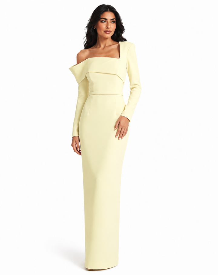 Asymmetric Off-Shoulder Gown - Elara