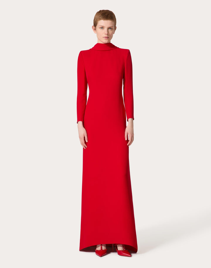 long-sleeve high-neck column gown – SCLETTA