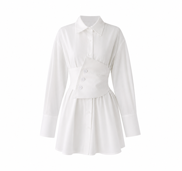 Corset-Layered Shirt Dress – Opaline