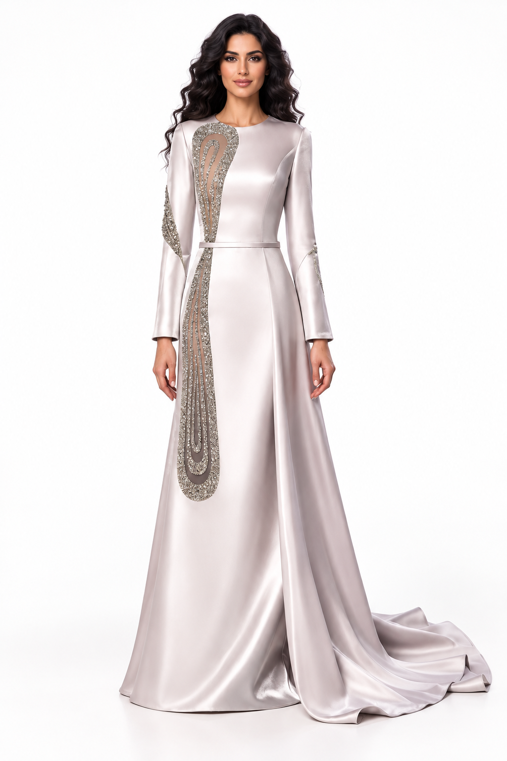 Crystal Paisley Satin Evening - Lumina