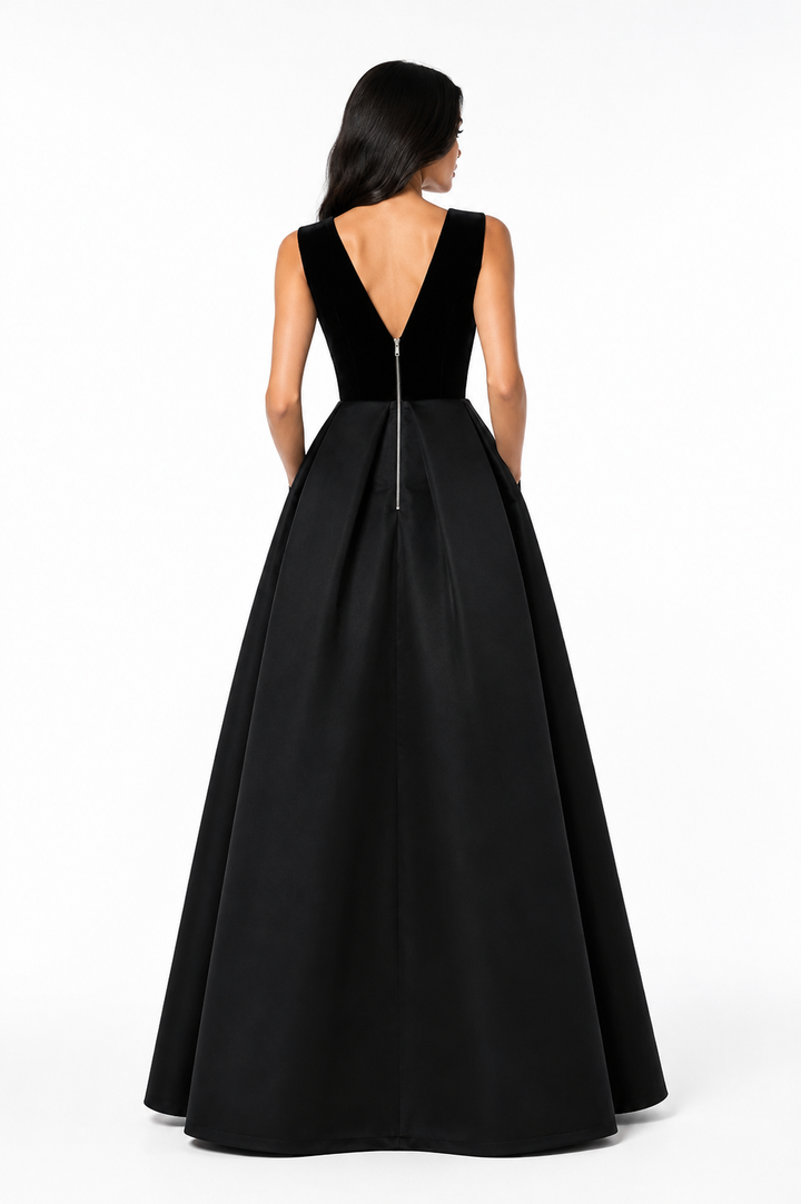 Deep V-Neck Ball Gown – Rosalia