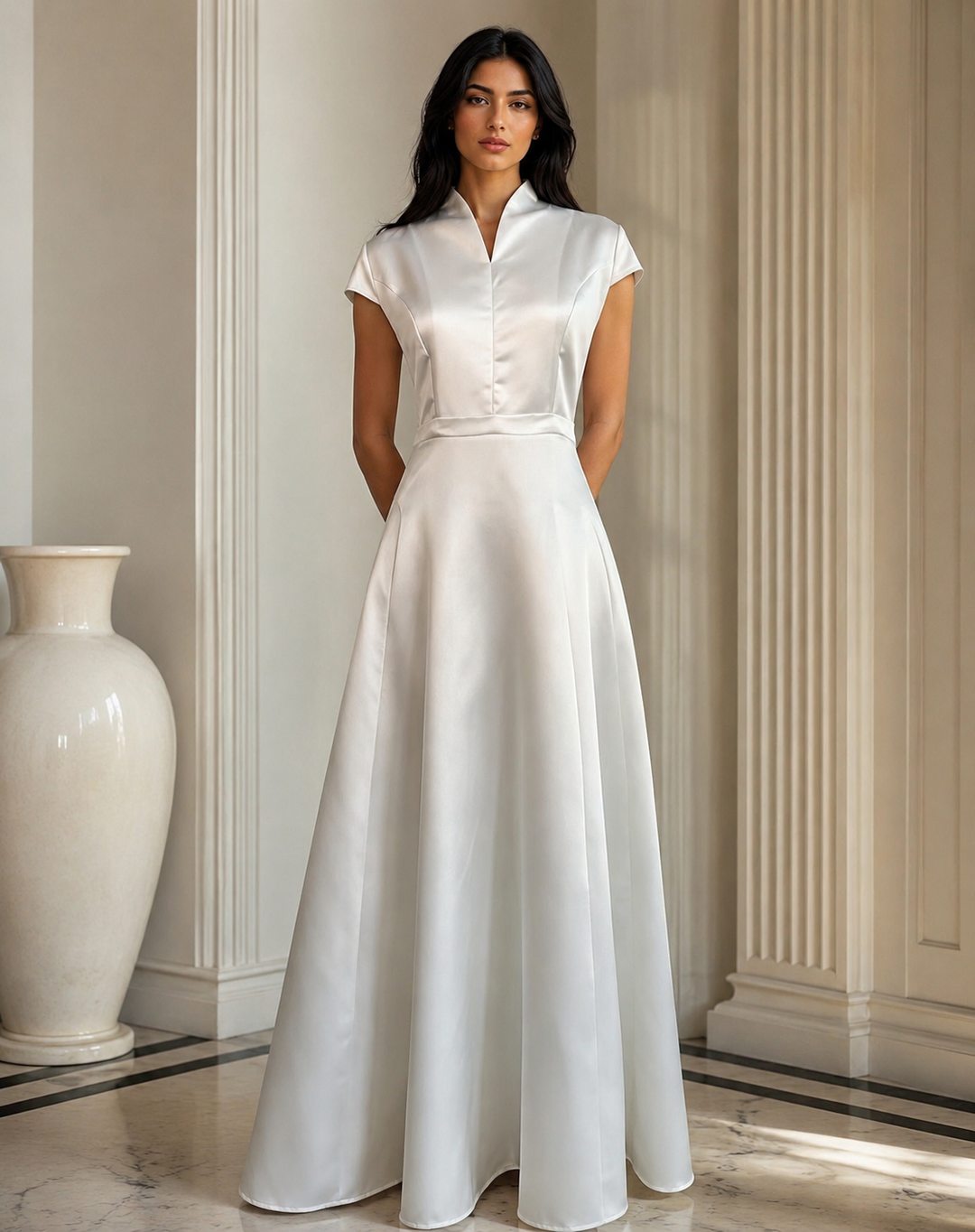 Elegant Sleeveless A-Line Maxi Dress - Ruby