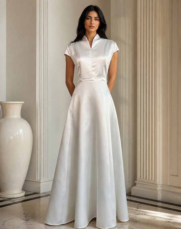 Elegant Sleeveless A-Line Maxi Dress - Ruby