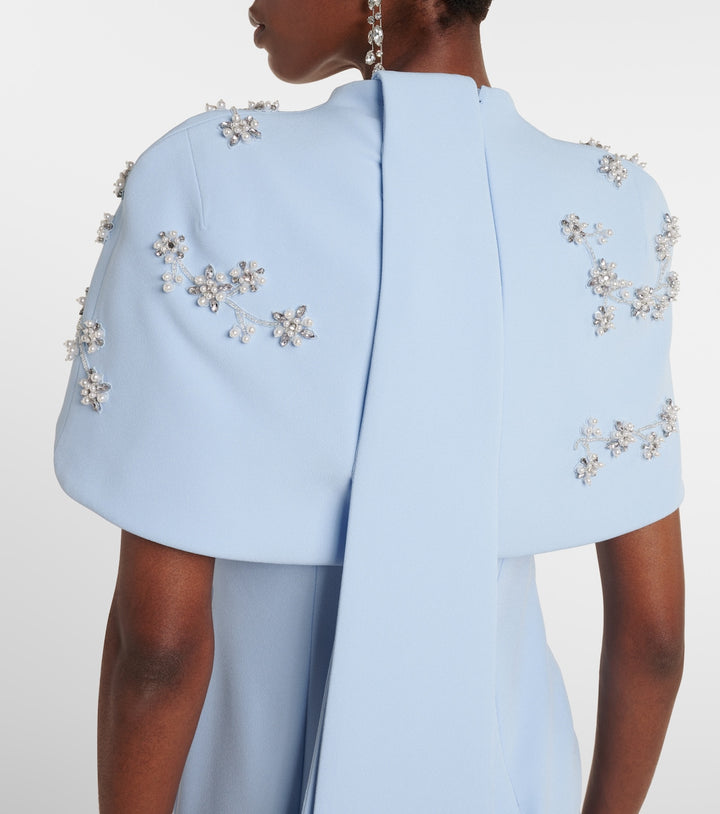 Embellished cape gown with straight silhouette – SKYLA