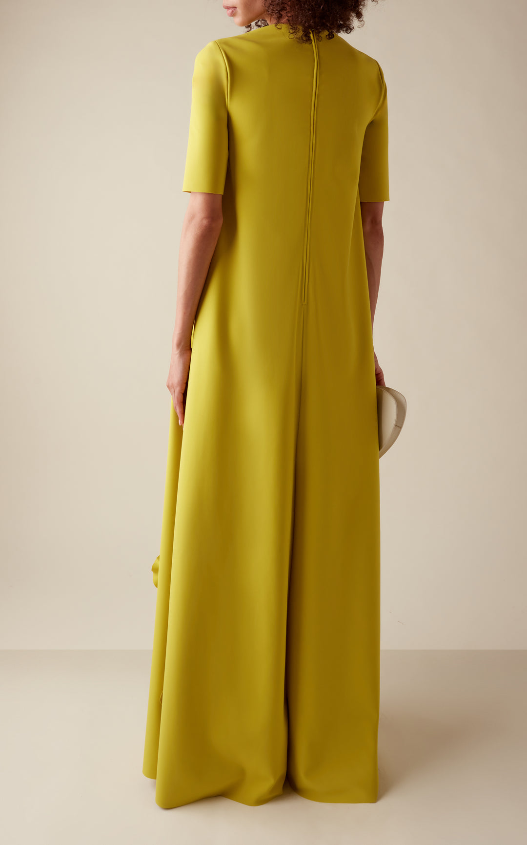 floral appliqué gown with half sleeves – AMARA