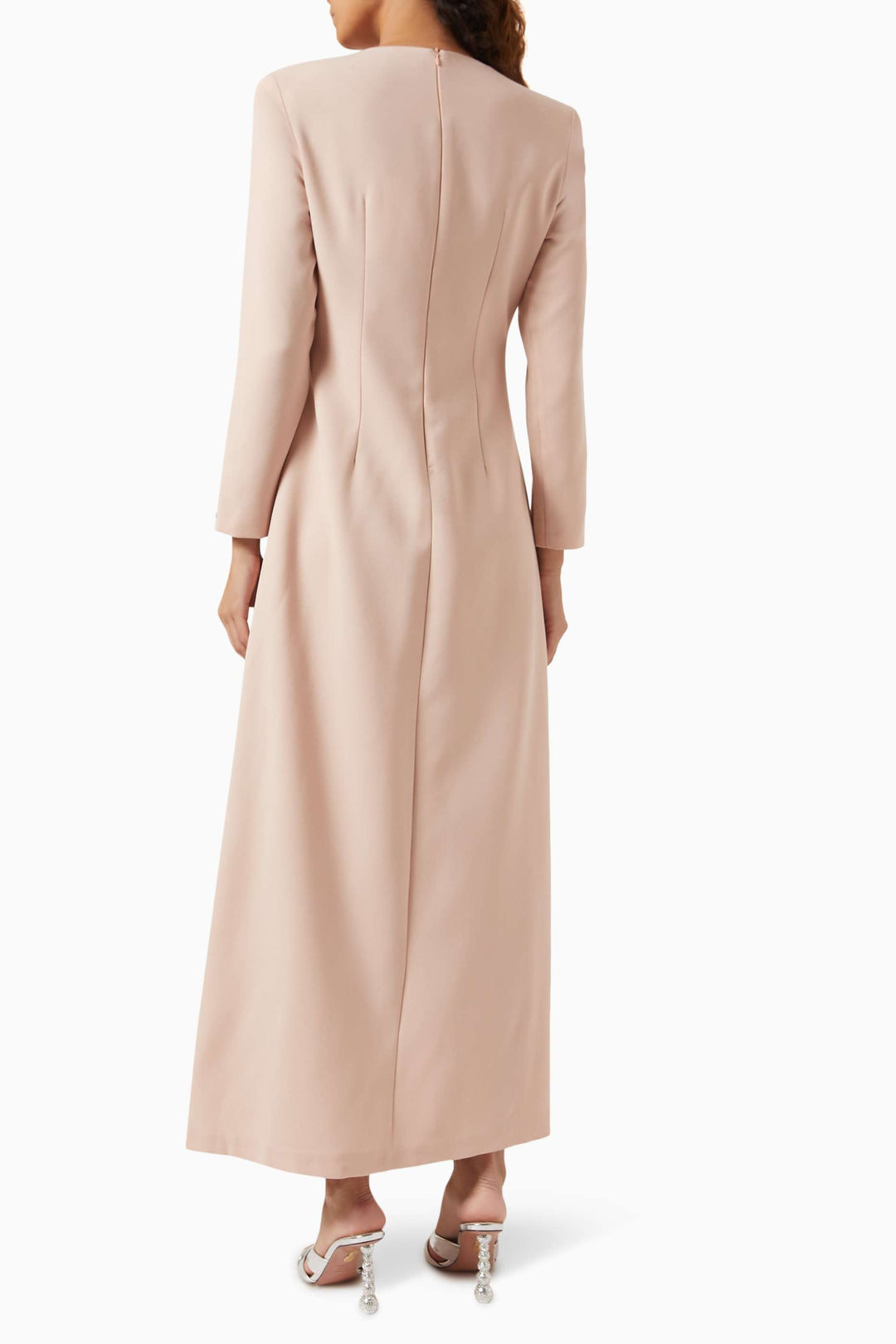 Embellished long-sleeve gown with crystal accents – RUBYE