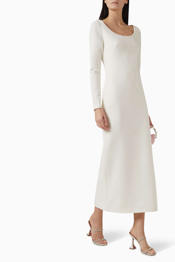 فستان عمودي بأكمام طويلة مع غطاء رأس منظم – إسمي