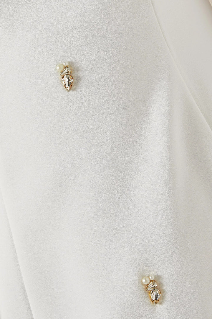 embellished cape gown with crystal accents – THRIIYE