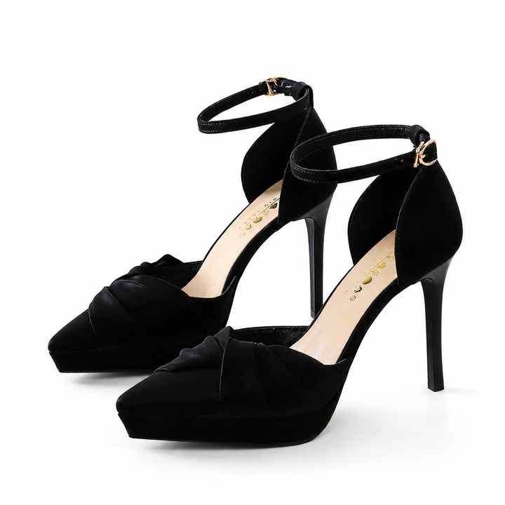 Ankle Strap Platform Stiletto Pumps - Ivory