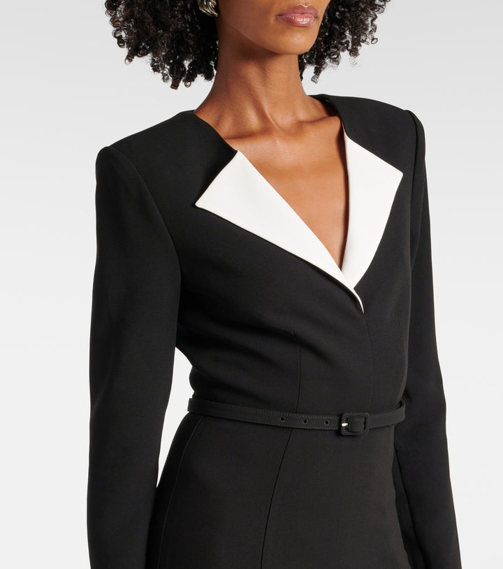 tailored midi dress with contrast lapel – MONIQUE