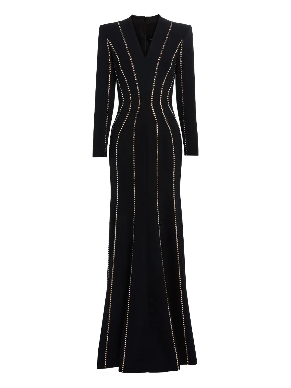 astor stud stretch knit long-sleeve dress gown with contour detailing – ASTRID – 071726MD-70%
