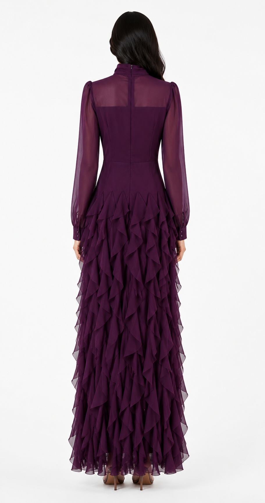 Scarlet Ruffle Bow Maxi Dress — Valentina
