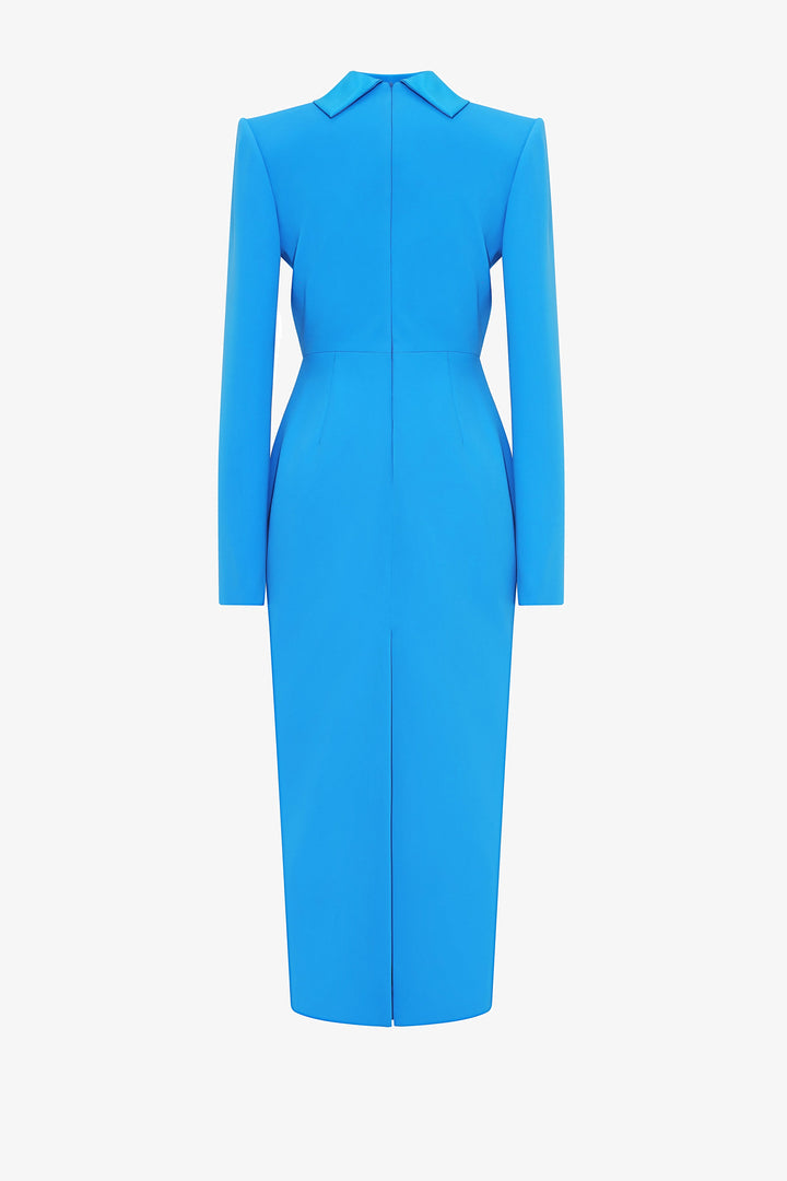 structured high-neck midi dress – CYRA