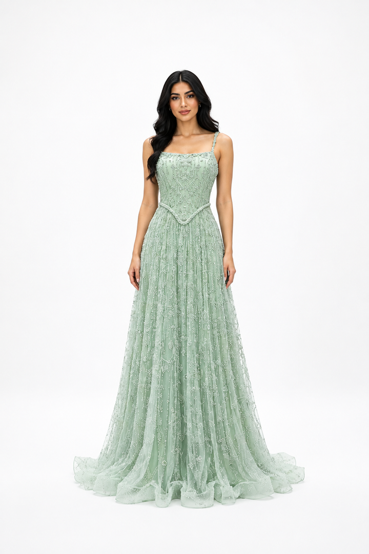 Glitter Corset A-Line Maxi Dress – RUBINA