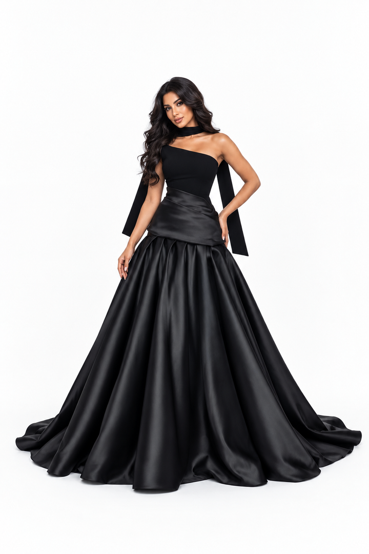 Asymmetric Satin Ball Evening - Veloura
