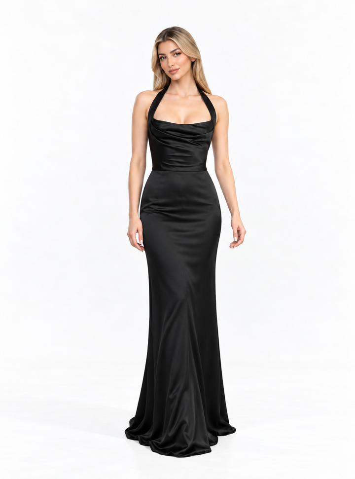 Draped Halter Gown - LAVINIA