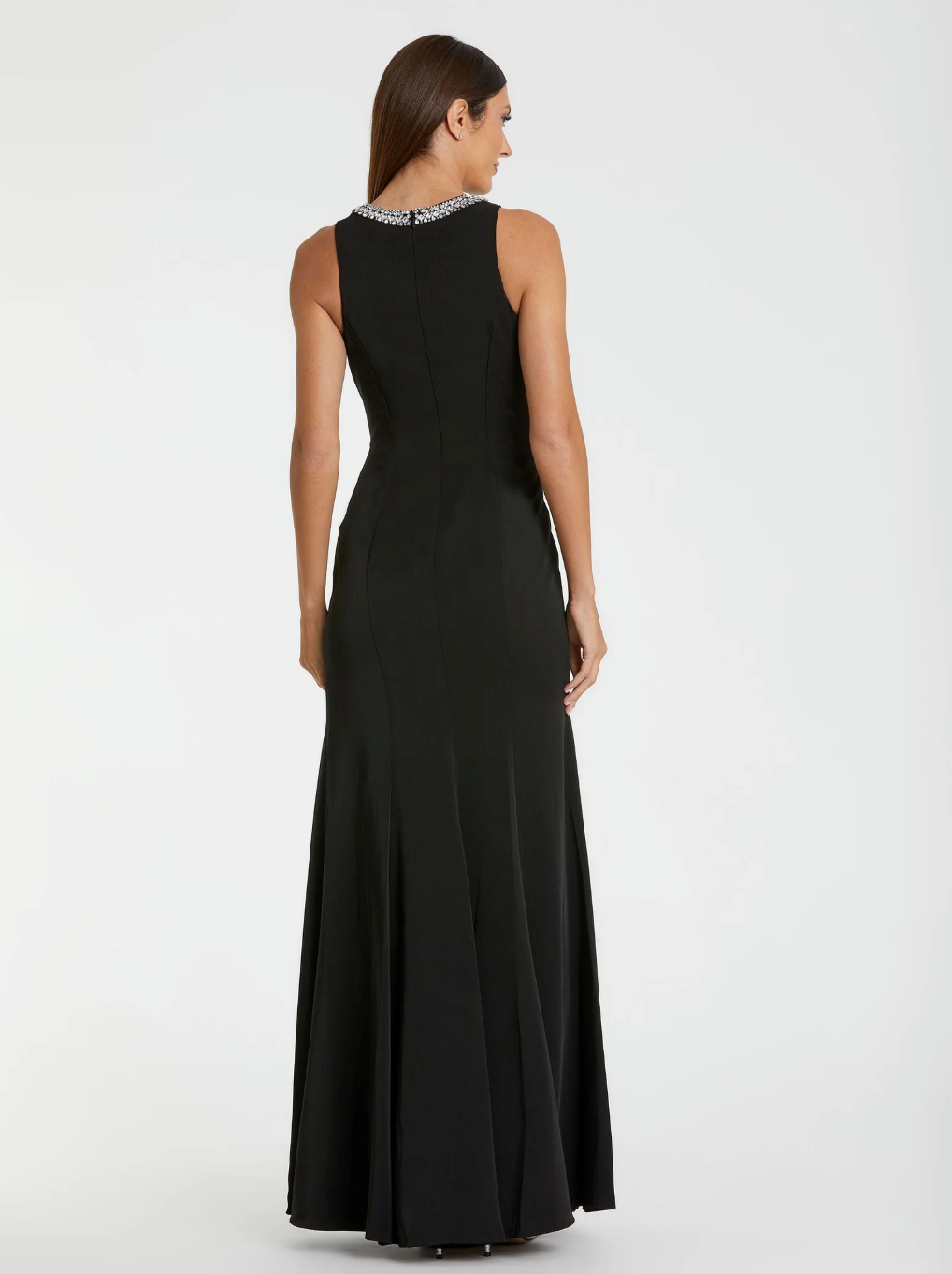 Crystal Neck Mermaid Gown - Noir