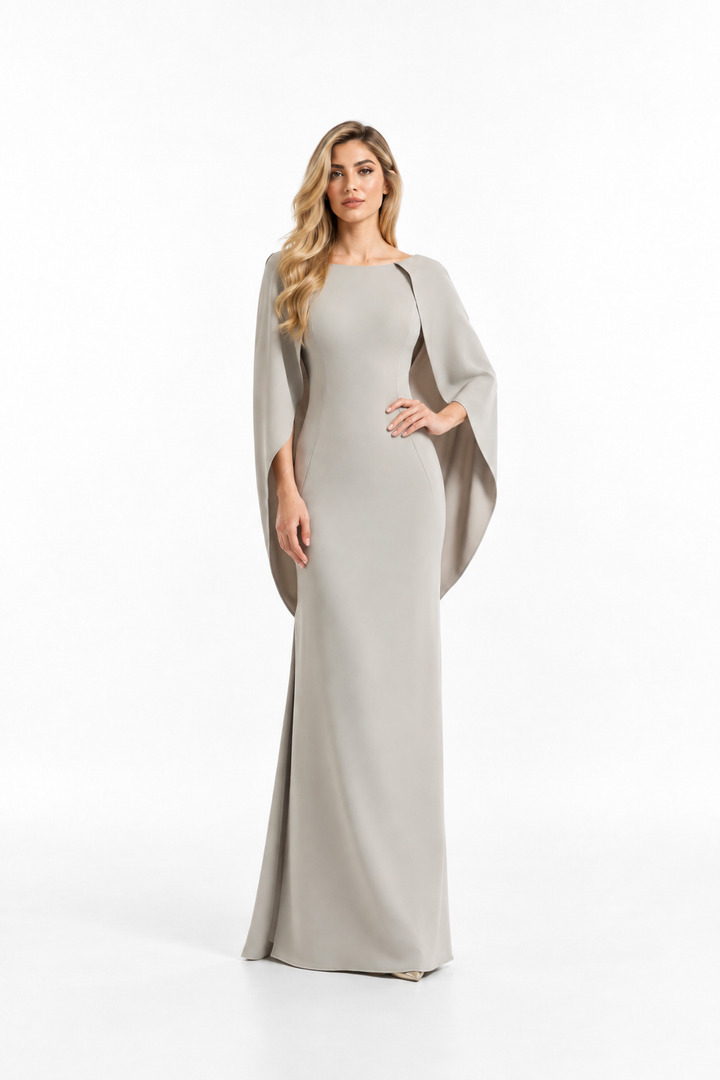 Cape Sleeve Column Maxi Dress – Serelle