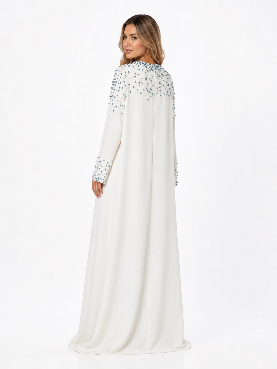 Crystal Beaded Maxi Dress - Ruby