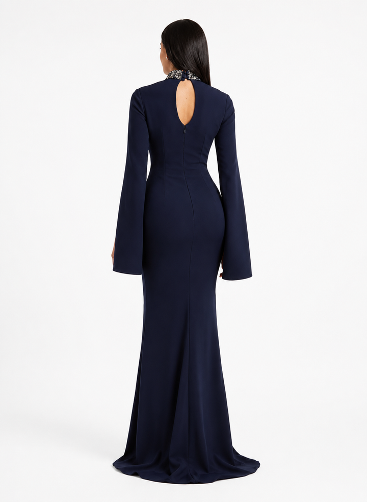 Embellished Cape Sleeve Mermaid Maxi Dress – NOCTARA