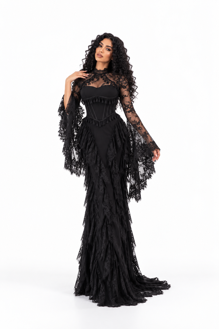 Lace Corset Cape Evening - Ravenelle