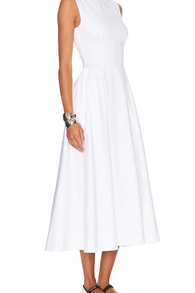 Haut à manches évasées plissées et ensemble jupe longue avec ceinture à la taille – Rosiny 