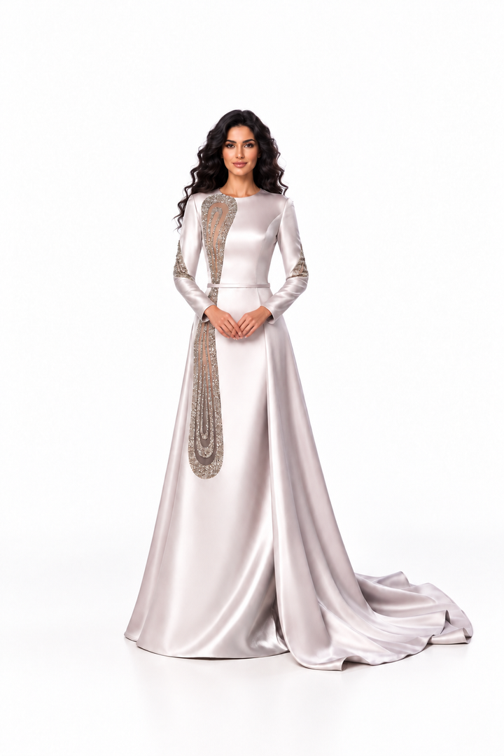 Crystal Paisley Satin Evening - Lumina