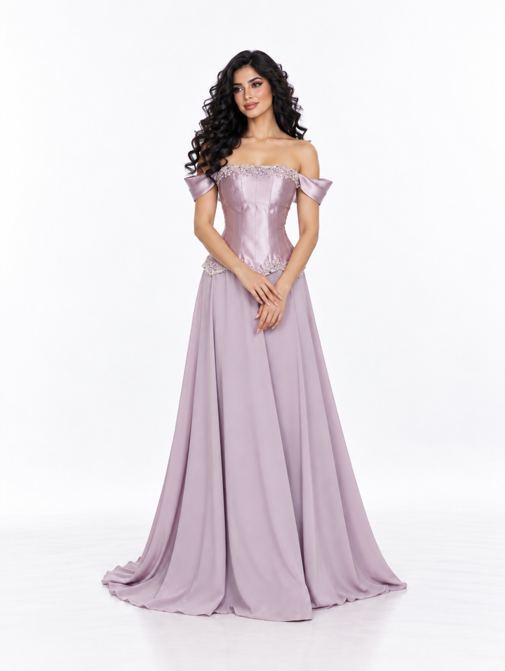 Off-Shoulder Corset Evening - Lavendria