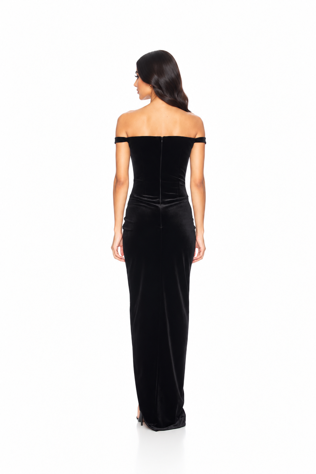 Velvet Draped Gown - Celestine