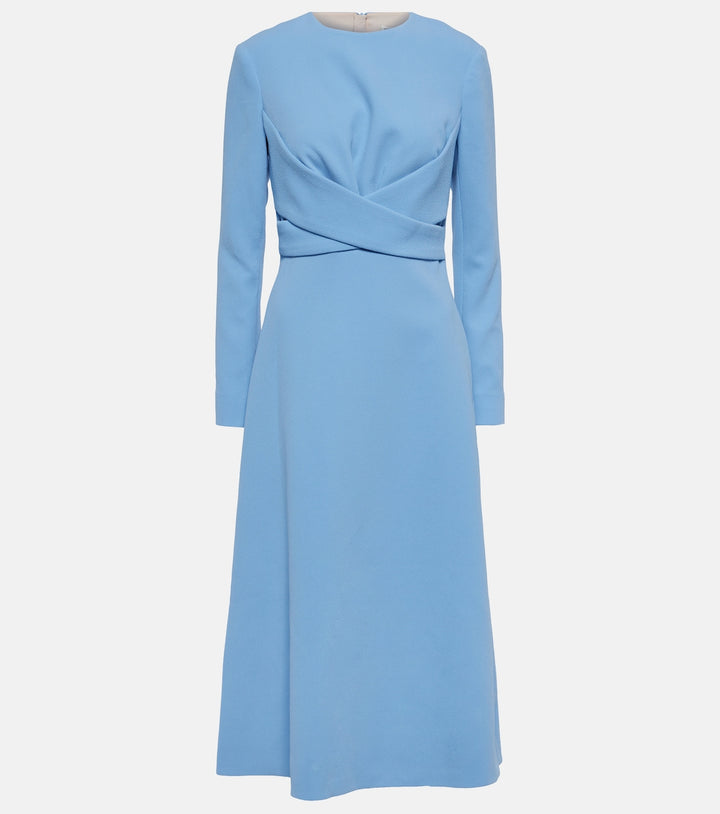 long-sleeve midi dress with draped waist – SILVEN