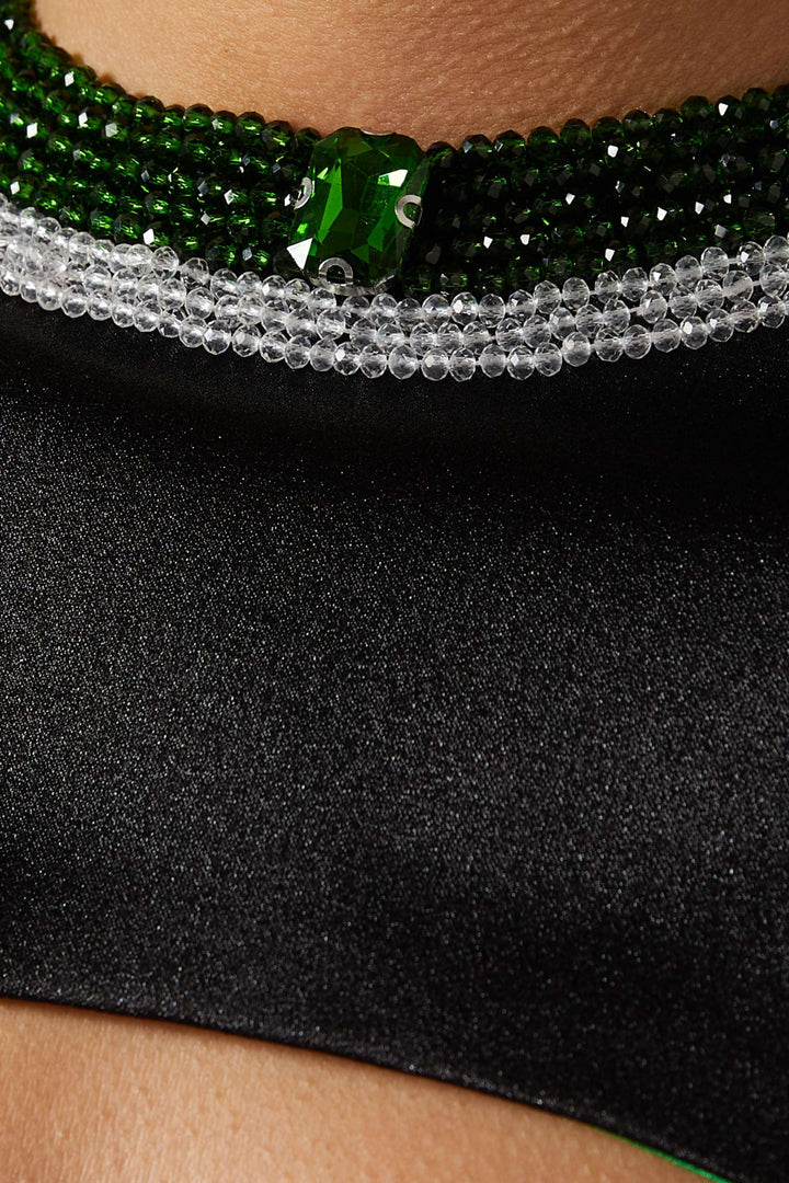 Cape-sleeve gown with cutout neckline – NOIRE