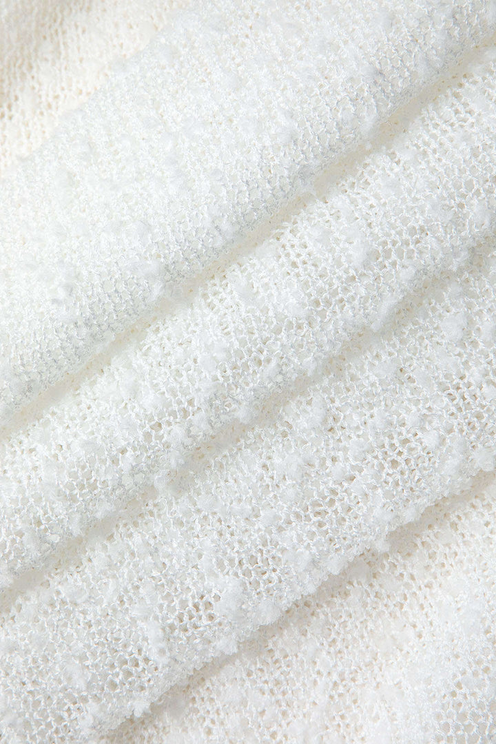 Off Shoulder Open Knit Maxi Dress