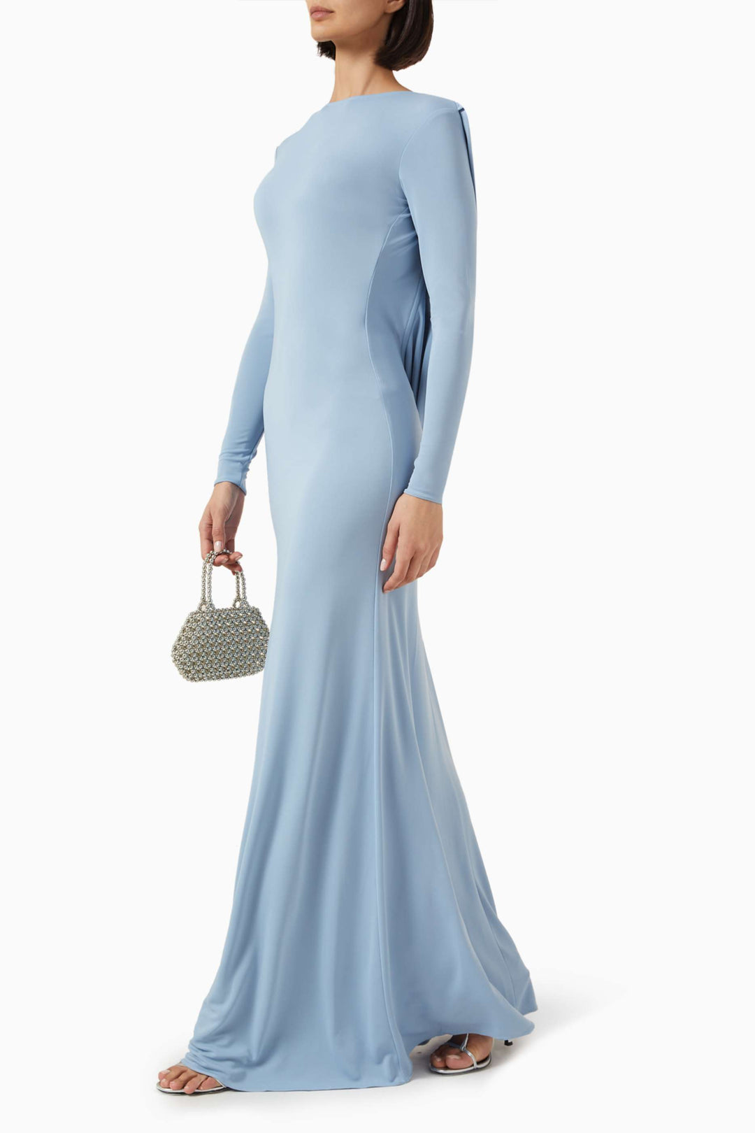 long-sleeve minimalist column gown – SERENITY