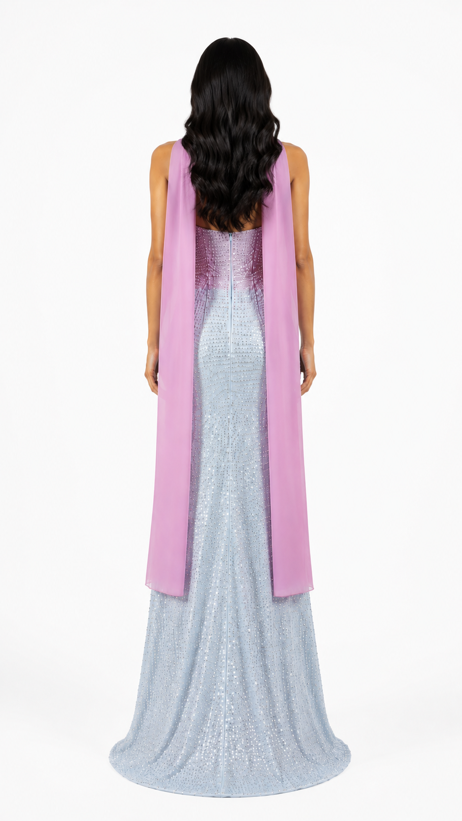 Crystal Floral Column Gown – CELESTIA
