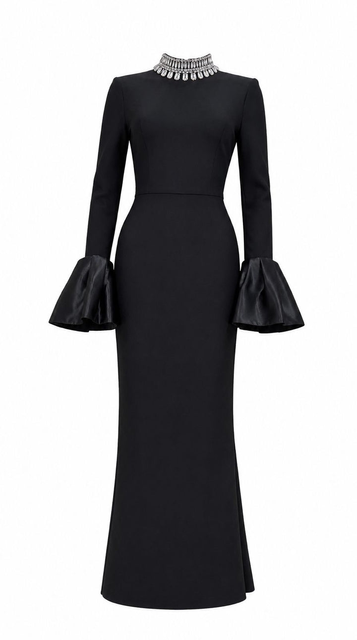 Crystal Collar Flare Cuff Mermaid Dress - Prestige