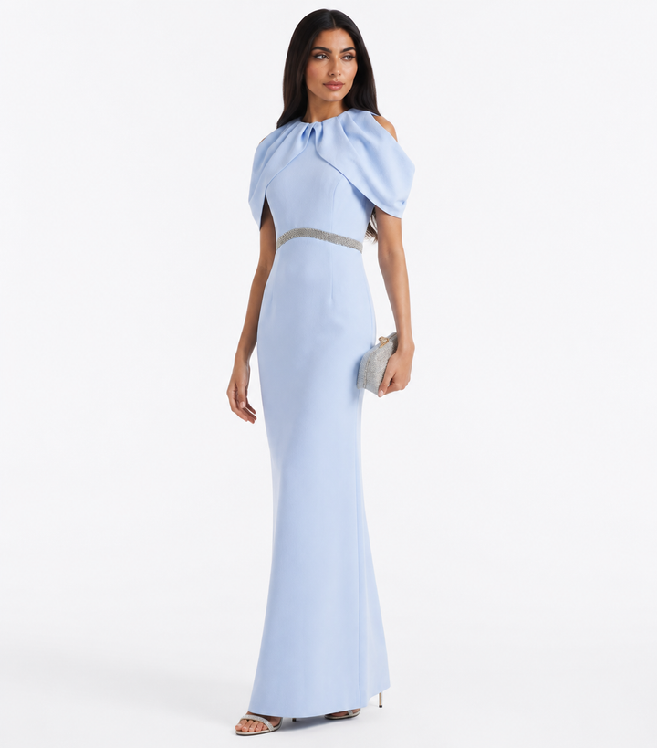 Draped Crystal-Waist Gown - Serenity