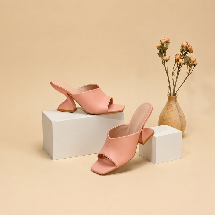 geometric sculpted heel mule sandal – LUMINA