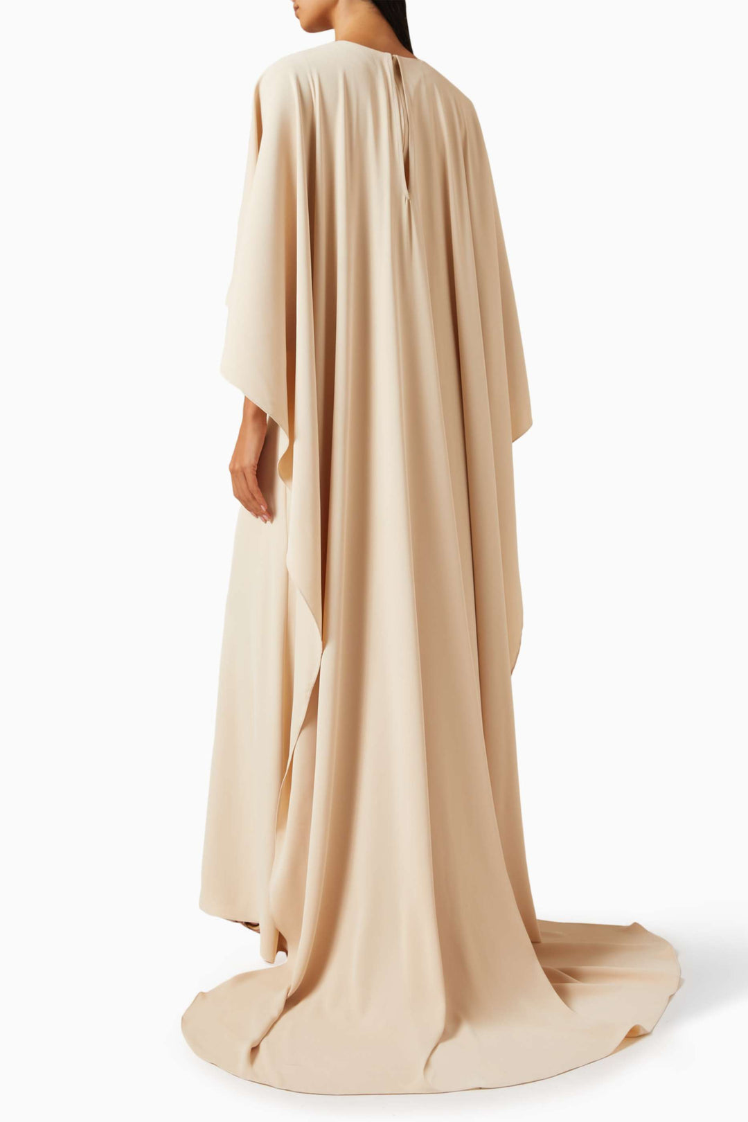 embroidered cape-sleeve gown – SERENITY