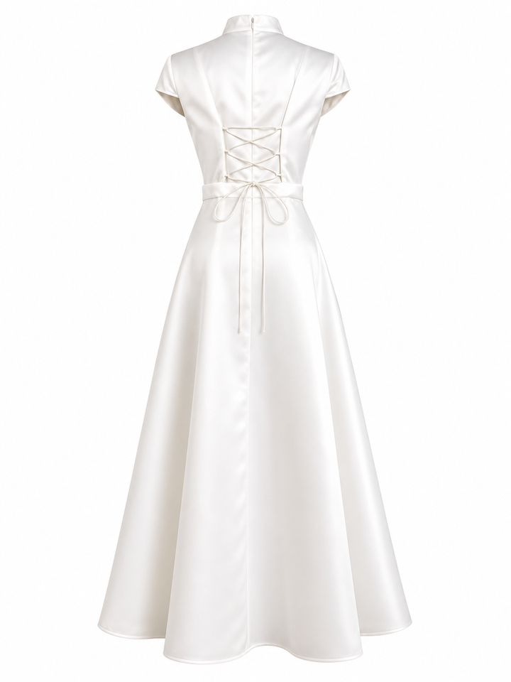 Elegant Sleeveless A-Line Maxi Dress - Ruby