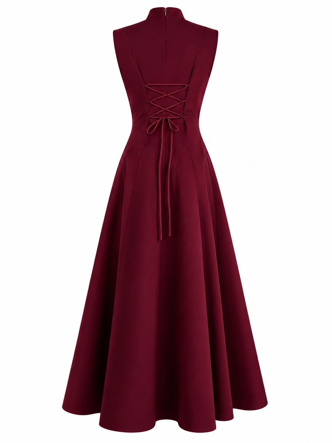 Elegant Sleeveless A-Line Maxi Dress - Ruby