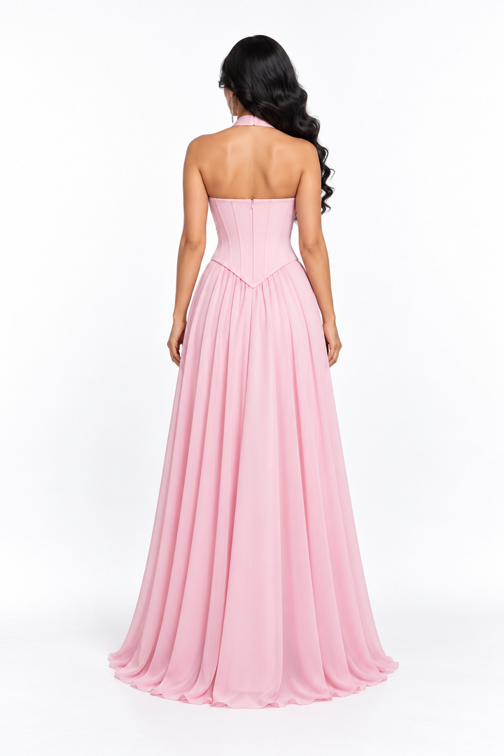 One-Shoulder Sculpted Ruffle Gown with Cascading Detail - Rosavelle