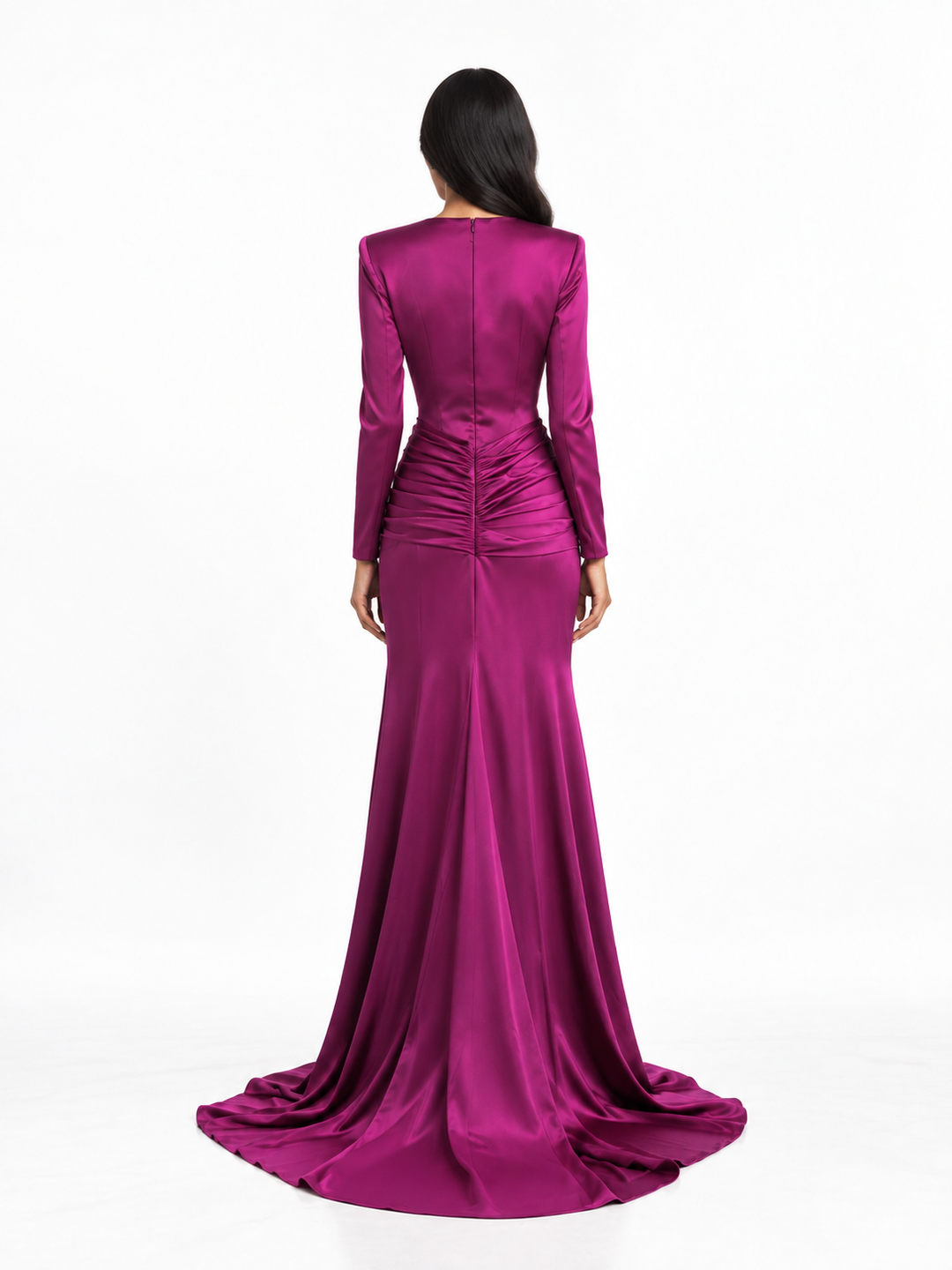 Twist-Waist Long Sleeve Gown - VELORA