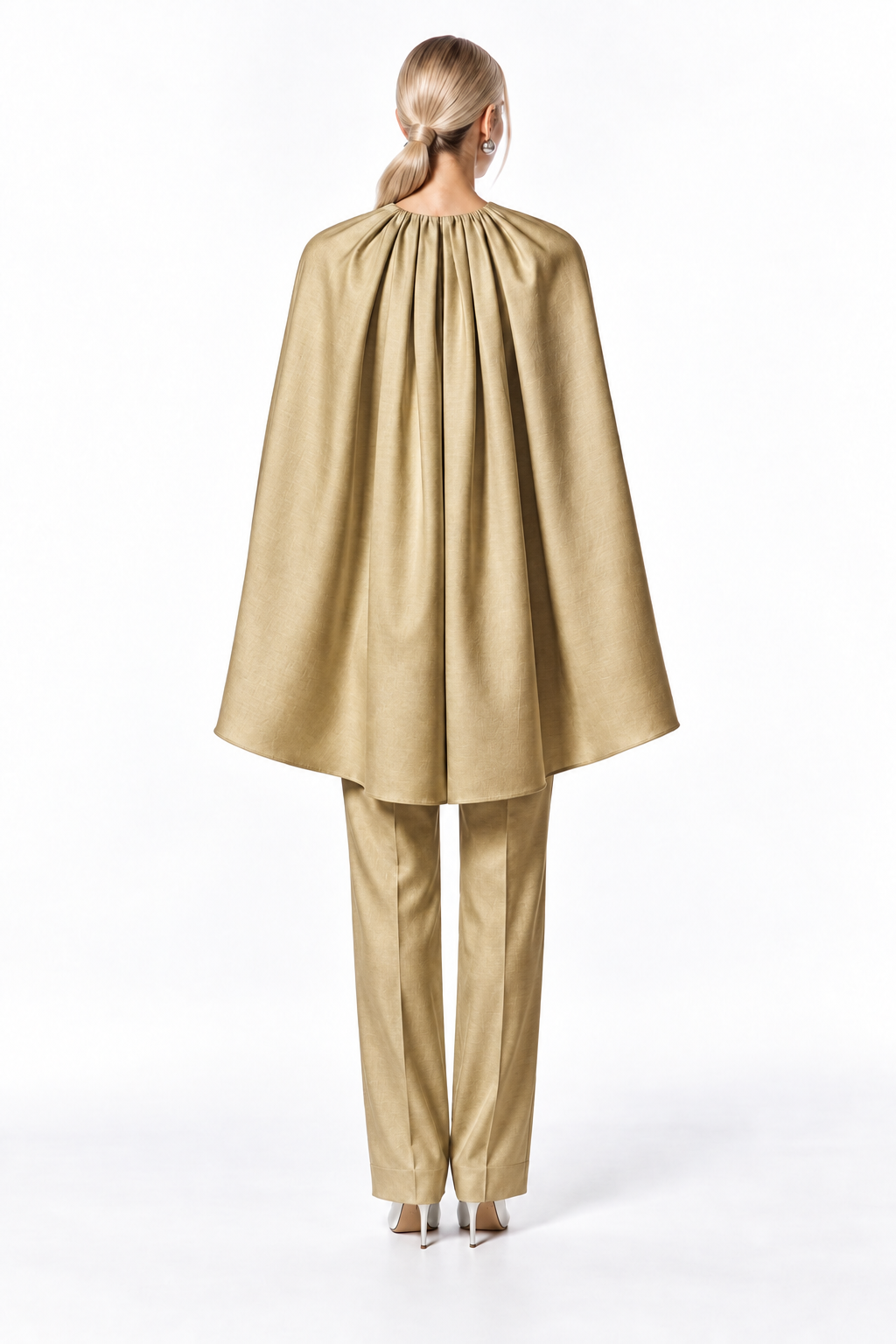 Gathered Cape Sleeve Satin Top – Seraphine