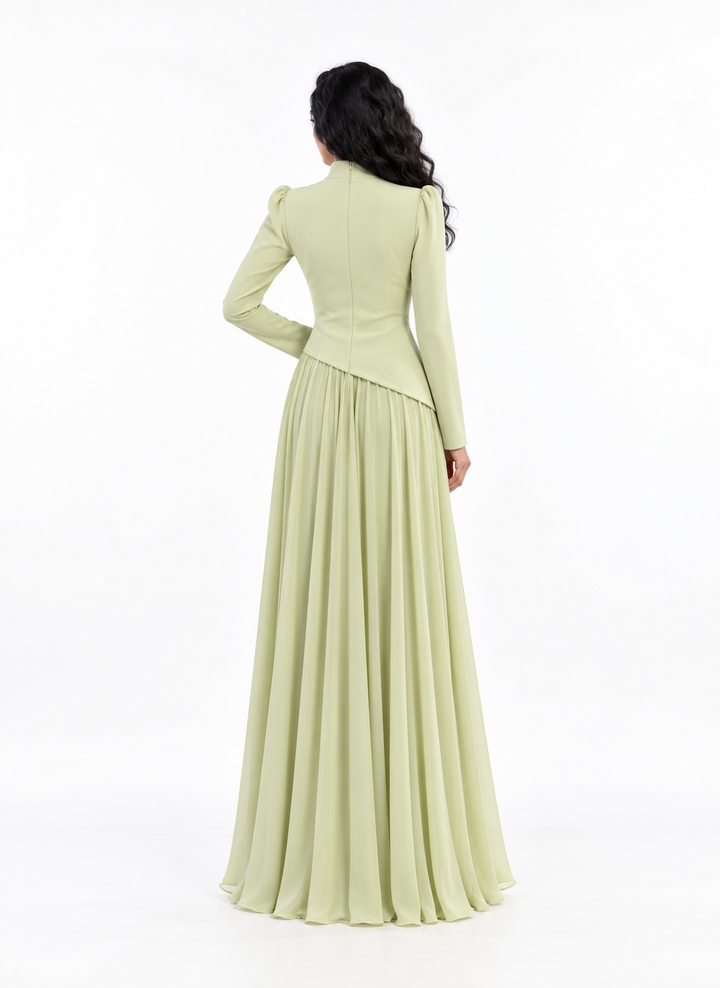 Draped Waist Pleated Evening - Seraphine