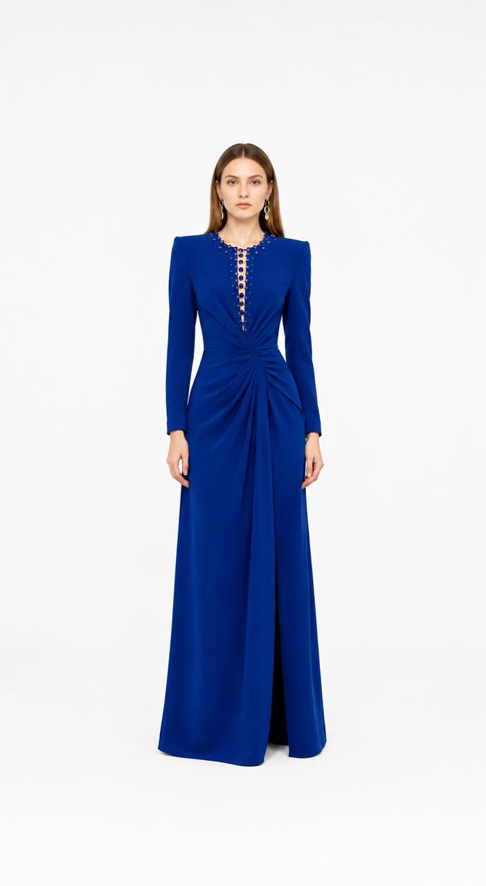 Royal Blue Embellished Twist Maxi Dress – SAPPHIRA