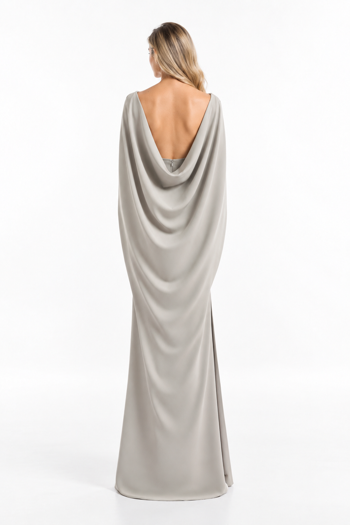 Cape Sleeve Column Maxi Dress – Serelle