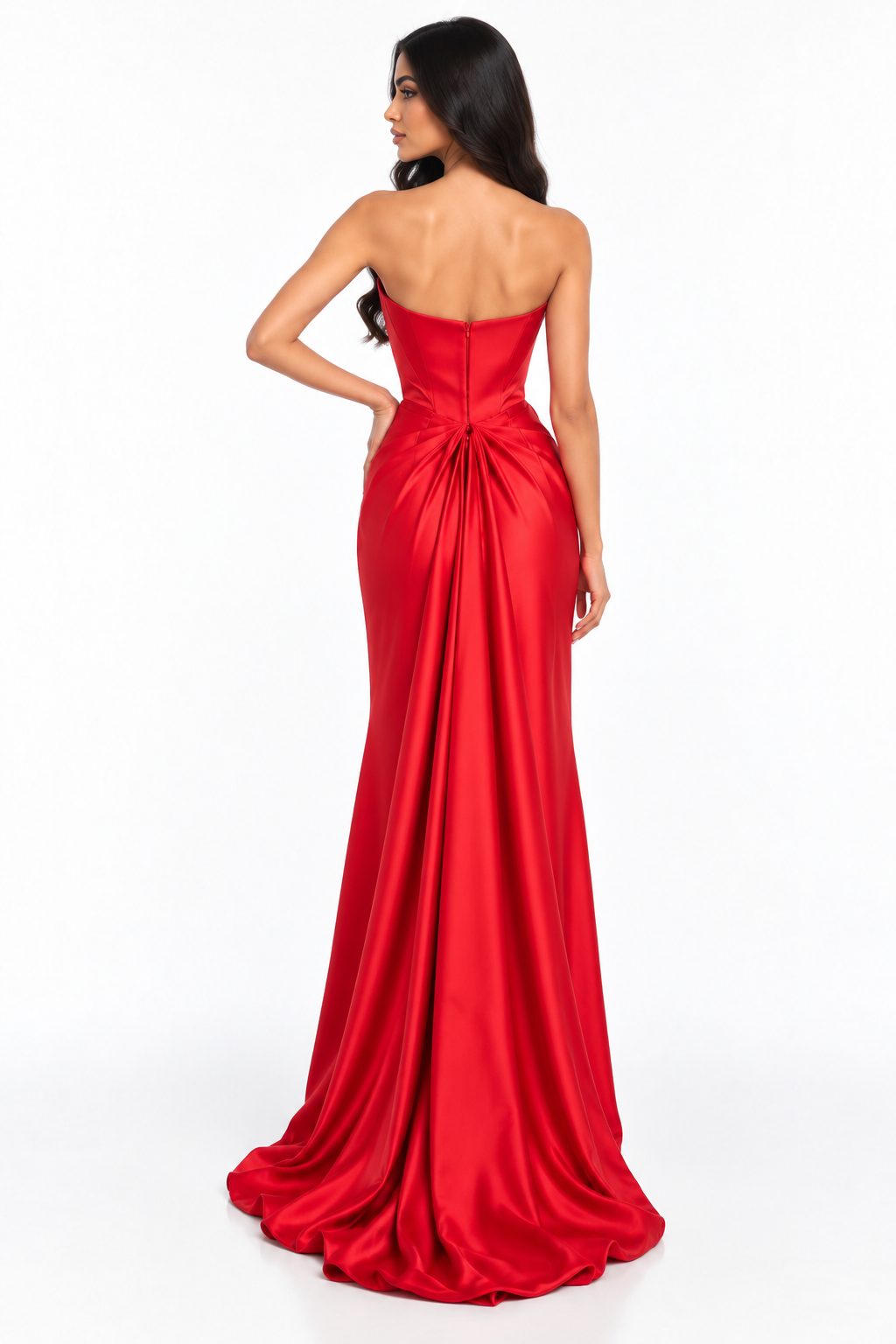 Draped Satin Gown - Evelisse